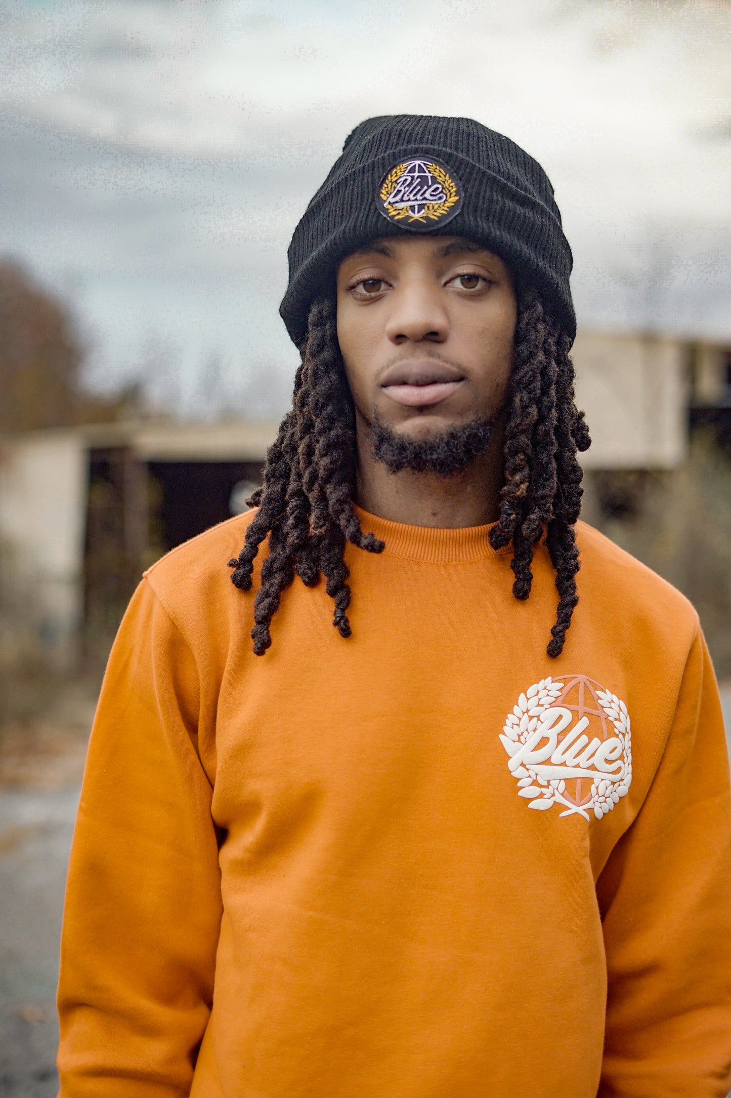 Blue World Orange Crew neck