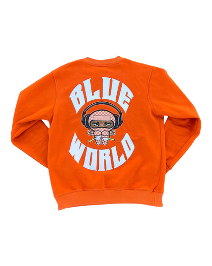 Blue World Orange Crew neck